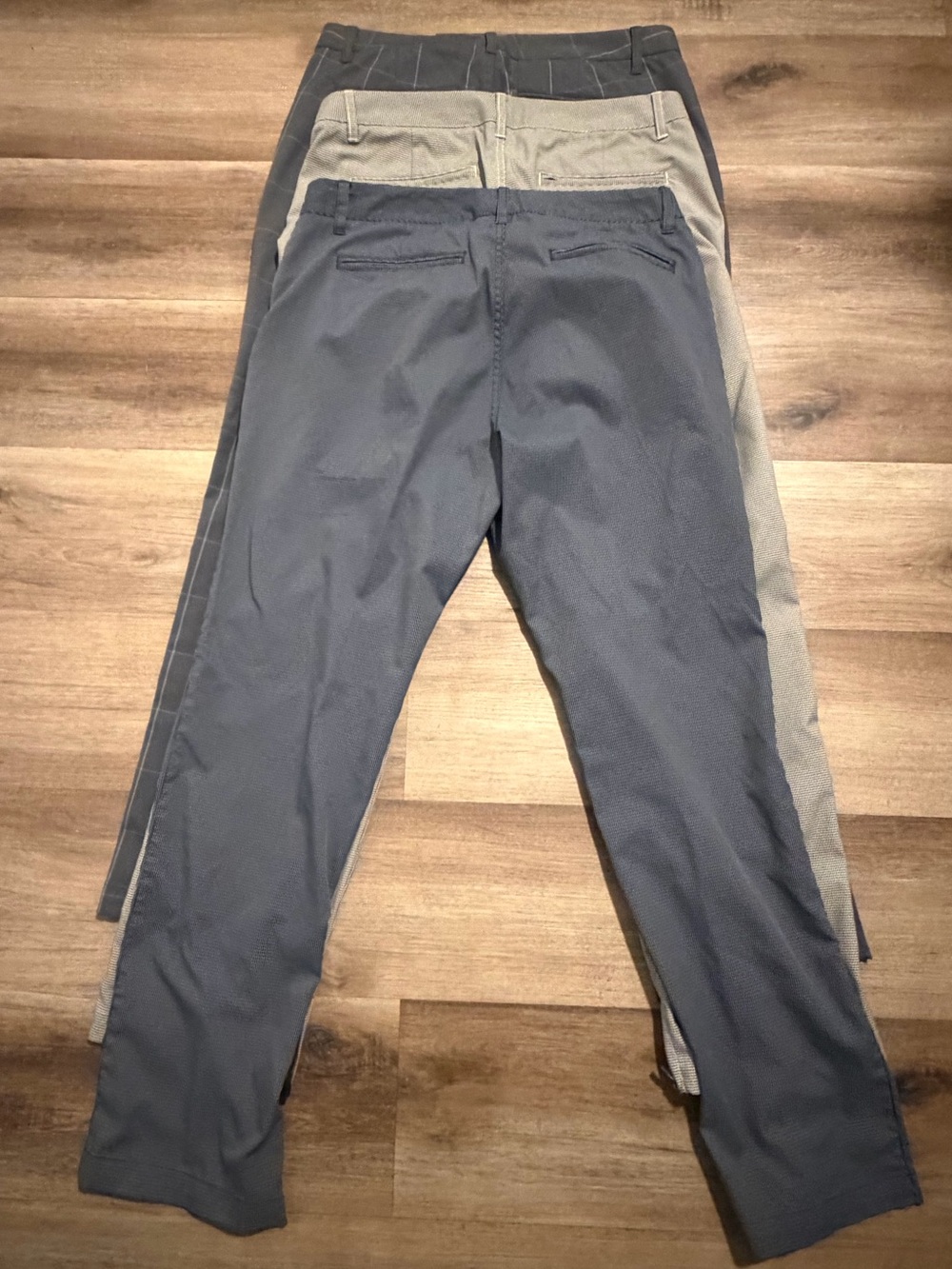 Bonobos Maide Golf Pants Mens 33x32 Herringbone Plaid Gray Stretch Ankle Zip 3pk - Picture 6 of 14